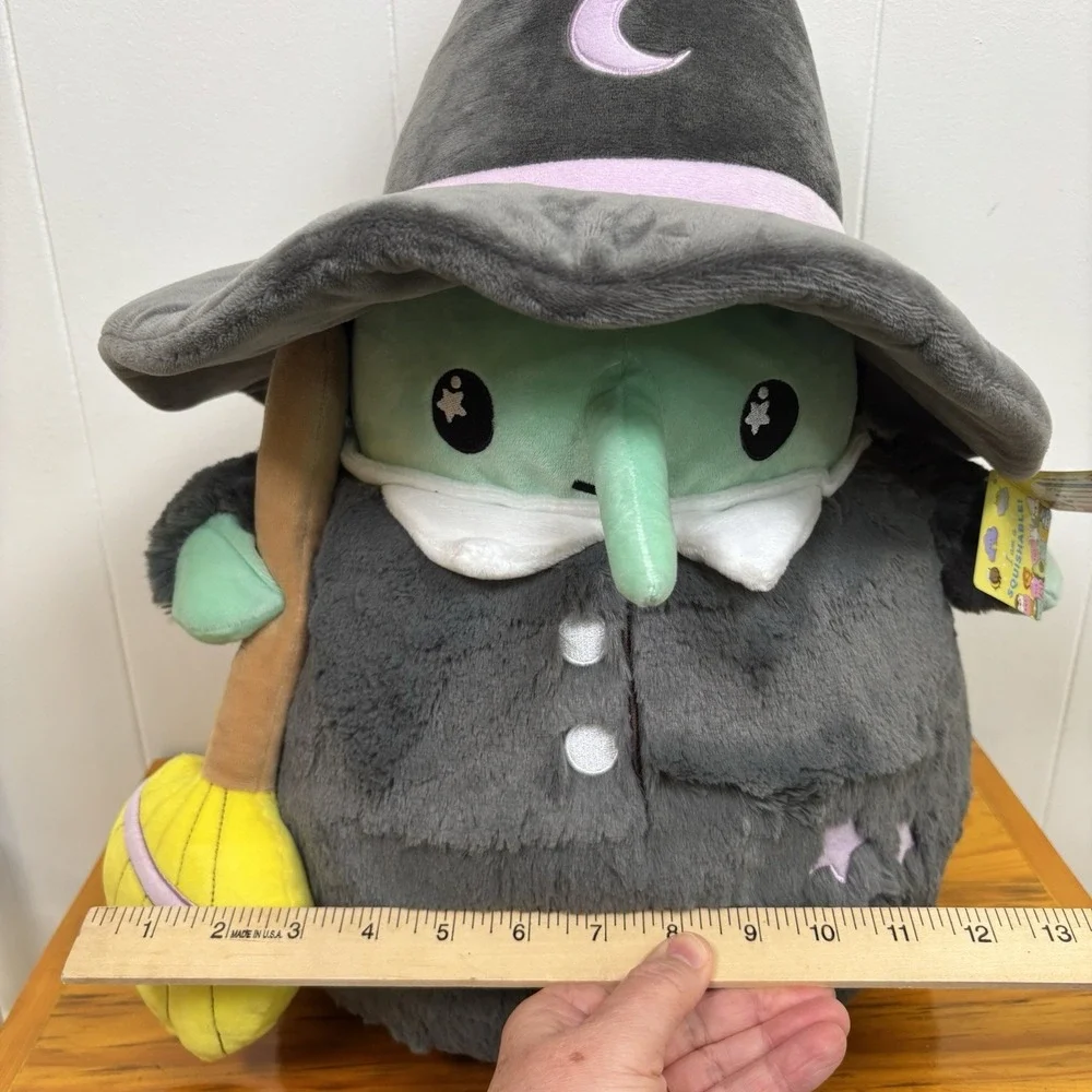 Squishable Jumbo Witch in Hat Plush Green Gray‎ - NWT